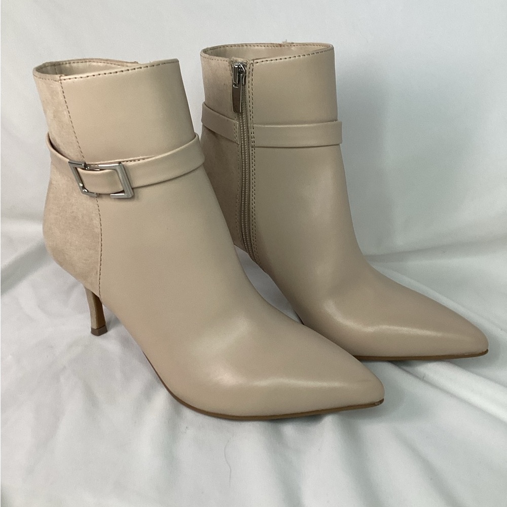 Nine West Cream Ankle Booties